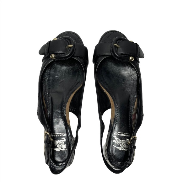 Burberry | Round Toe Slingback Buckle Flats Black 36.5 - Picture 10 of 10
